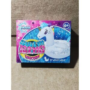 Splash Buddies Pool Glitter Unicorn Inflatable Swim Ring Kids Inner Tube…